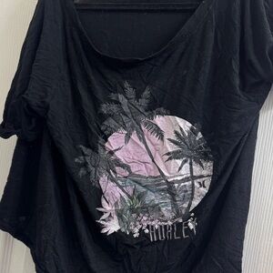 Hurley Black and Purple Graphic Tee